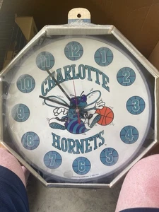Vintage P & K NBA Charlotte Hornets Wall Clock Rare NBA Old Logo  NEW IN BOX - Picture 1 of 1
