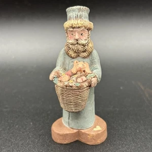 Vintage Sarah's Attic Santa Osterhase Eierkorb Figur Mini USA 2,5" 1988 LESEN - Bild 1 von 6