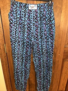 Vintage Lizardz Pants Baggy 90s Beach Workout Elastic Waist - Size XL (A070) - Picture 1 of 8