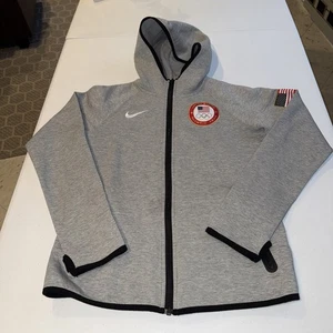 Olympische Winterspiele USA Nike Team Jacke Flagge Kapuze grau Größe M Damen - Bild 1 von 12