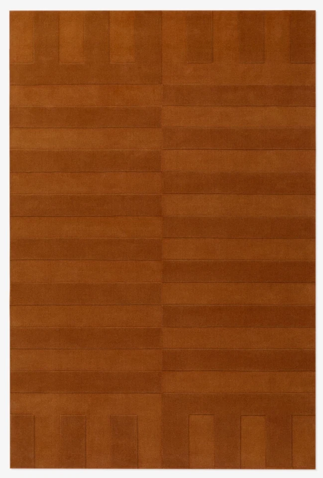 Alfombra Nordic Knots marrón claro - una alfombra de lana acolchada a mano disponible en cualquier tamaño Foto 1 de 4