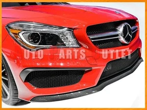 Carbon Fiber Front Lip Cover For 13-16 M-Benz W117 CLA200 CLA250 w/ AMG Package - Picture 1 of 3