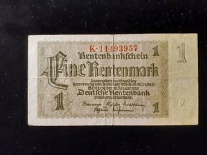 1937  ONE RENTENMARK GERMANY  P 173b - Picture 1 of 2