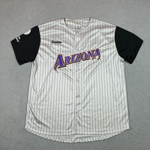 Arizona Diamondbacks Jersey Adult XL Gray Pinstriped Stadium Giveaway D-Backs Cover