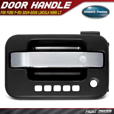 Front Driver Chrome & Black Exterior Door Handle for Ford F-150 Lincoln Mark LT - Image 1 of 4