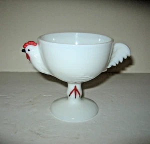 Vintage Westmoreland Milchglas Hahn Standfuß Pudding Eierbecher 50er Jahre - Bild 1 von 6
