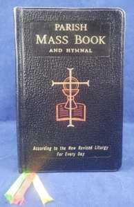 PARISH MASS BOOK & HYMNAL VTG 1966 Catholic Book Publishing LEATHER/GILT - Imagen 1 de 14