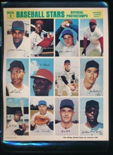 1969 Baseball Photostamps 15 sheets pages uncut great break value crisp loaded*