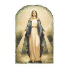Arched Tile Plaque Our Lady of Grace with Stand and Keyhole Hanger 8.5 In