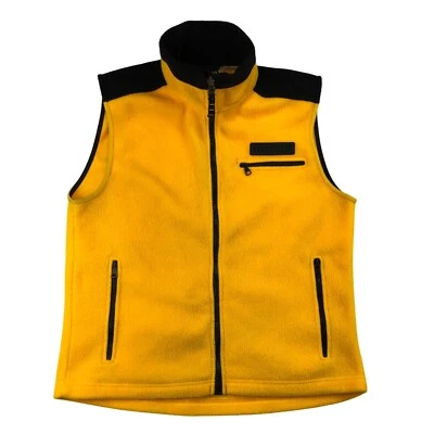 VTG Y2K Obermeyer Fleece Vest Full Zip Pockets Outdoor Mens Small Yellow Canada - Image 1 of 4