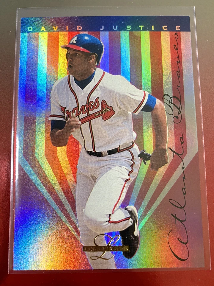 1995 Leaf Limited Prism Foil Atlanta Braves Baseball Card #95 David Dave Justice - Image 1 of 2