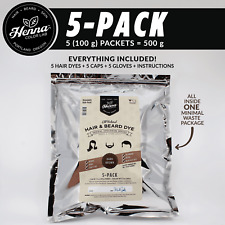 PACK OF 5 Dark Brown Henna Hair & Beard Dye | 100% Natural | Henna Color Lab 