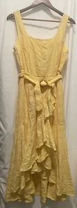 melonie t women’s belted yellow high low sleeveless dress sundress Size 10 NWT - Picture 1 of 4