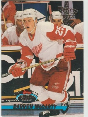 1993-94 Topps Stadium Club NHL #441 Darren McCarty RC Red Wings - NHL debut - Image 1 of 2
