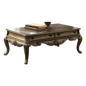 ACME Ragenardus 2-Drawer Wood Top Storage Coffee Table in Vintage Oak - Picture 1 of 3