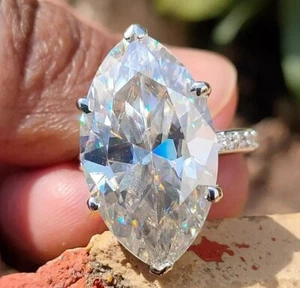 6.50 Ct Certified Treated Off White Diamond Gorgeous Ring.925 Silver.Great Shine - Picture 1 of 8