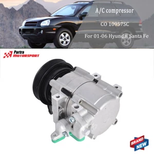 CO 10957SC A/C Compressor w/Clutch For 01-04 Hyundai Santa Fe GLS 2.7L V6 - Imagen 1 de 9