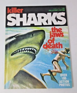 Killer Sharks Jaws of Death 1975 [VF+] High Grade Vintage Magazine Big Brother - Picture 1 of 4