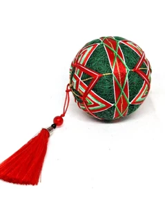 Stunning 2.7 " Japanese Temari Ball New Year decor Embroidered Textile Home - Picture 1 of 10
