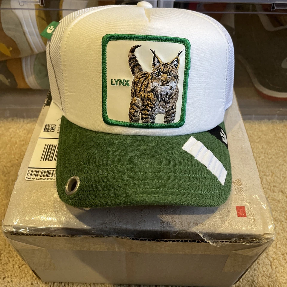Sombrero de camionero Goorin Bros “¡Bonito agujero!” Lynx Golf Friday Drop NUEVO CON ETIQUETAS RARO Agotado Foto 1 de 4