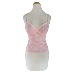 BETSEY JOHNSON underwired floral lace tank top bra 32DD - Picture 1 of 4