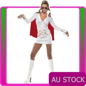 Ladies White 50s Elvis Presley Viva Las Vegas Fancy Dress Costume Outfit - Picture 1 of 6