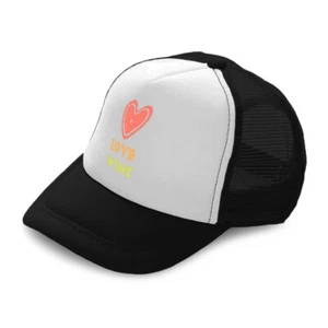 Kids Trucker Hat Love Wins Heart Polyester Boys Caps & Girls Caps Adjustable - Picture 1 of 7