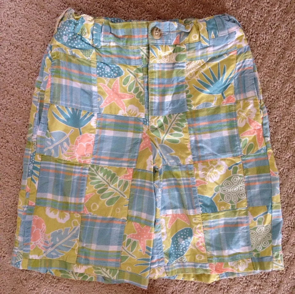 GIRL'S HARTSTRINGS PASTEL PATCHWORK SHORTS W/ ADJ. WAIST-SIZE 8 - Image 1 of 1