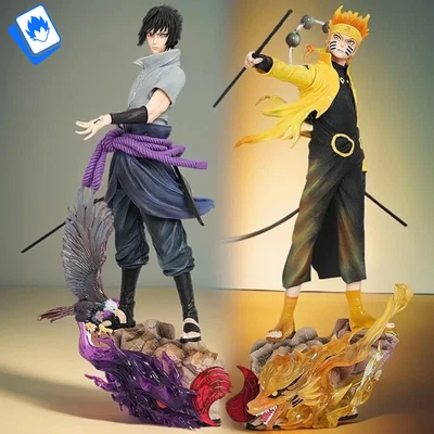 Action Figure Naruto Naruto Uzumaki Uchiha Sasuk 27cm STATUA DA COLLEZIONE Anime - Immagine 1 di 4