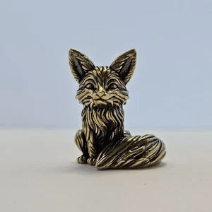 Messing Fuchs Tier Statue kleine Skulptur Tischfigur Wohndeko Geschenke - Bild 1 von 8