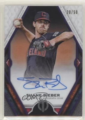 2021 Topps Tribute Tribute Auto Purple /50 Shane Bieber #TA-SB Auto - Image 1 of 2