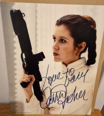 Star Wars Carrie Fisher Princess Leia COA Signed Autograph Signature UACC AFTAL - Image 1 of 4