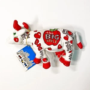 Juguete de peluche vintage Y2K Cow Parade Big Apple New York Beanbag con etiqueta - Imagen 1 de 4