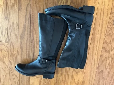 *Botas Altas Blondo Canada Calidad Negro Aqua Protect Cuero Con Hebilla Talla 10M Foto 1 de 4