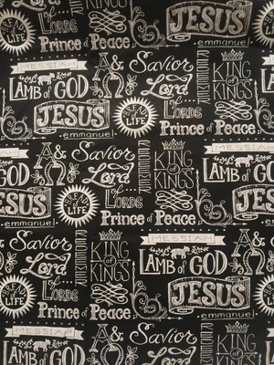 Tecido de algodão religioso cristão King of Kings com nomes de Jesus 1yd x44" NOVO - Imagem 1 de 4