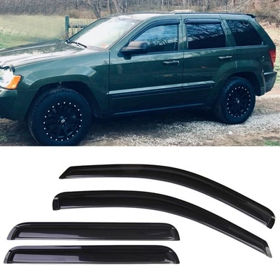 Set of Window Visors Sun Shade Rain Guard Fit Jeep Grand Cherokee 2005 2006-2010 - Image 1 of 4