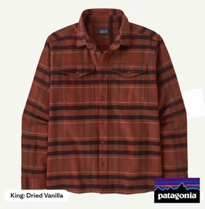 Patagonia Men's FJORD Flannel Shirt King Dried Vanilla Sz L 42401 NWT Organic  - Picture 1 of 3
