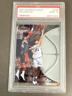 1997 BOWMAN'S BEST #106 TIM DUNCAN ROOKIE RC PSA 9 - Image 1 of 4