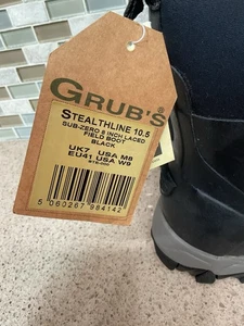 Grub’s Stealthline 10.5 Boots Mens 8 Womens 9 Sub-Zero 8” Laced Field Boot Black - Picture 1 of 14