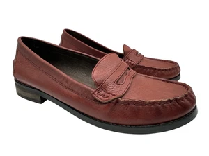 Fat Face Damen Halbschuhe Schuhe Leder Slipper Rot Braun UK 5 EU 38 - Bild 1 von 20