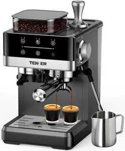 Espresso Machine with Grinder, 20 Bar Coffee Machine with Milk Frother for Home, - Picture 1 of 7