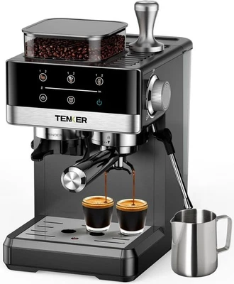 Espresso Machine with Grinder, 20 Bar Coffee Machine with Milk Frother for Home, - Image 1 of 4