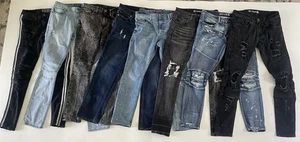 Lot 8 Skinny Biker Jeans Size 29 30 31 Men’s Crysp American Rag Decibel - Picture 1 of 16