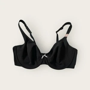 Cacique Unlined Demi Underwire Bra Black 40DDD Cotton Blend  - Lane Bryant - Picture 1 of 6