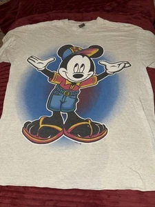 Vintage 90s Mickey Mouse Rare Disney Hip Hop Shirt size L Unlimited One Size - Picture 1 of 12