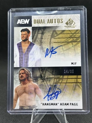MJF HANGMAN ADAM PAGE 2025 AEW UPPER DECK SP GAME USED EDITION DUAL AUTOS #14/35 - Image 1 of 2