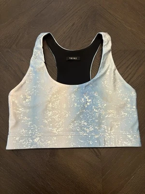 Sujetador deportivo Terez azul blanco plata lámina sin forro talla grande 12 14 Foto 1 de 4