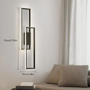 LED Wall Light Modern Acrylic Metal Wall Sconce Lighting Fixture Remote Control - Picture 1 of 13