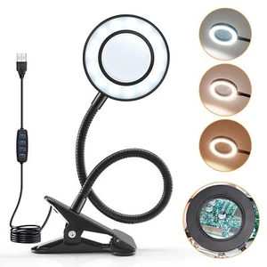 Lampada da Tavolo, 5X Lampada con Lente lngrandimento Con Luce, 48 LED Lampada L - Foto 1 di 7