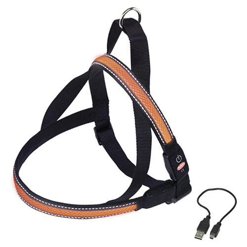 Nobby Norweger Geschirr Flash Mesh orange, reflektierend, USB, für Hunde - Bild 1 von 1